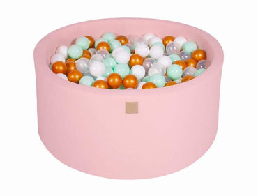 Ballenbak Rond 300 ballen 90x40 cm Licht Roze: Wit, Goud, Transparant, Mint